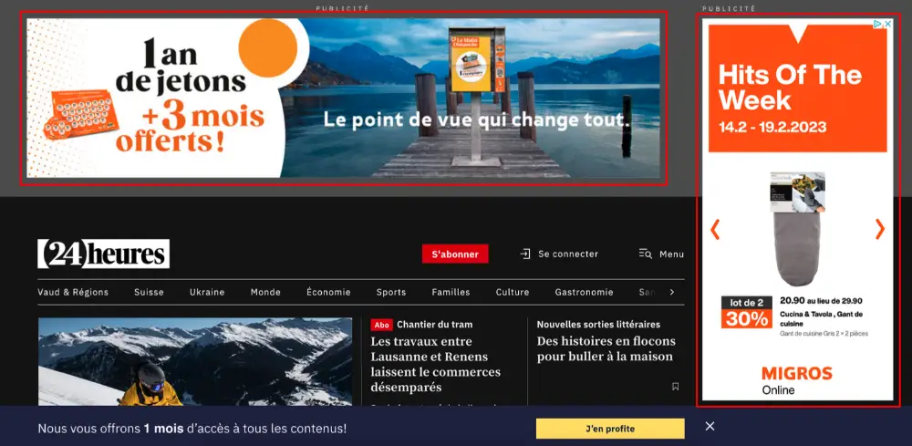 Exemple de publicité Display