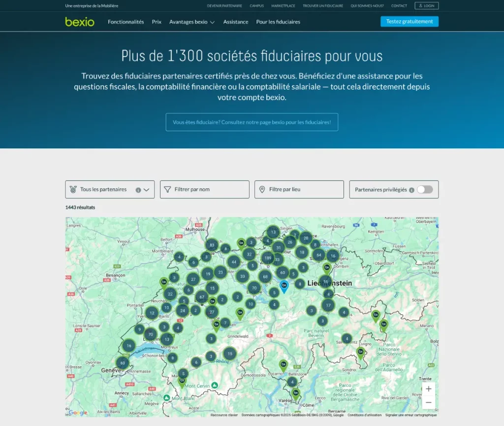 Répertoire des fiduciaires certifiées bexio